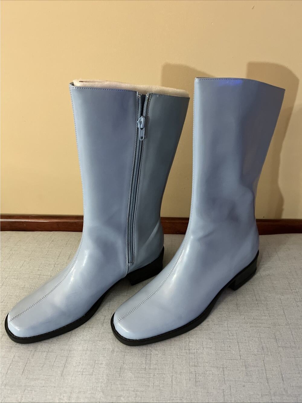 Vintage Chadwick’s Boots Blue Patent Leather New Beautiful Size 8